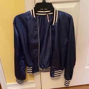 Blue bomber jacket
